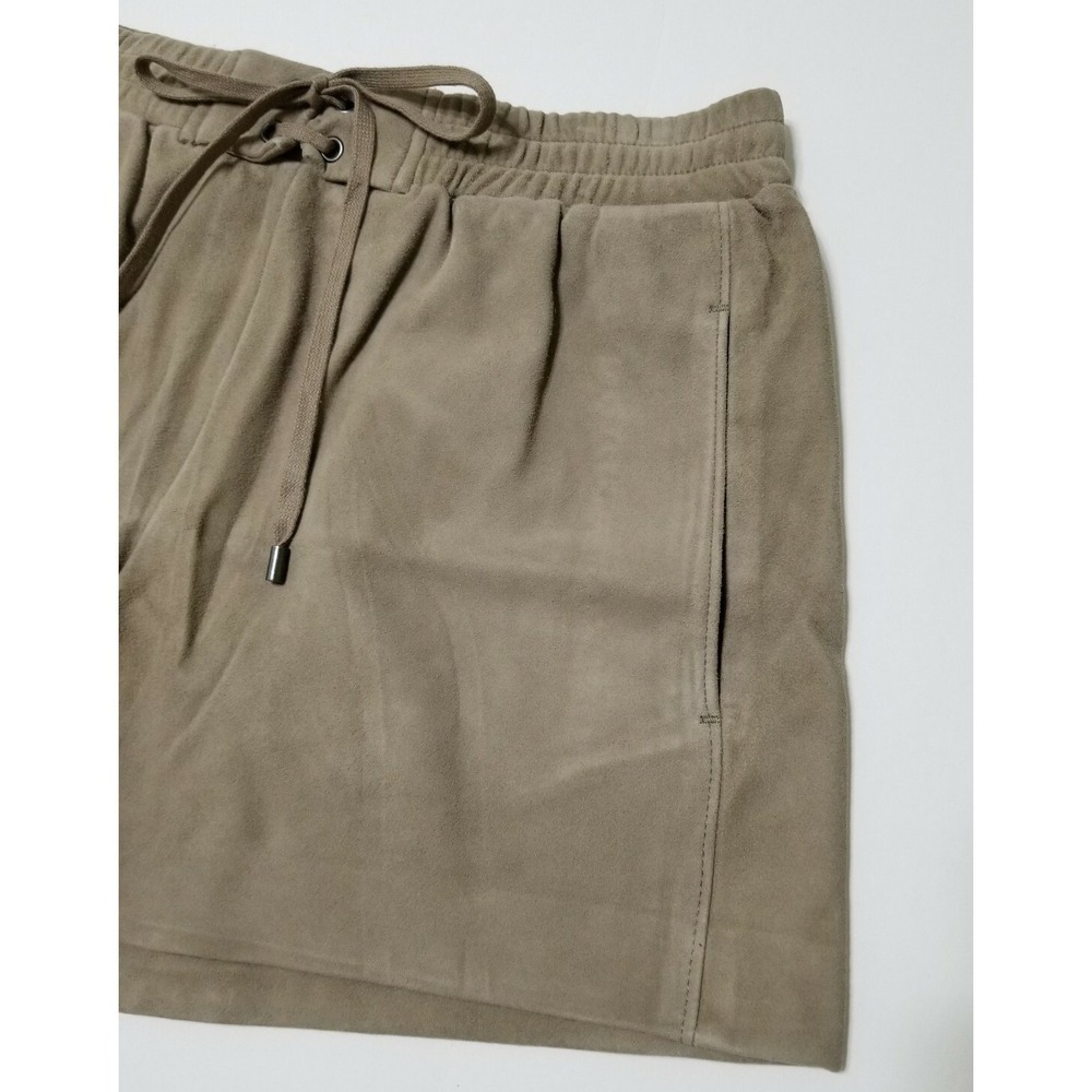 Vince Suede Leather Drawstring Boxer Shorts Concrete Beige NWT Size S $425 - Picture 6 of 11